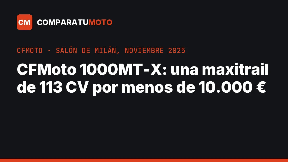 CFMoto 1000MT-X: una maxitrail de 113 CV por menos de 10.000 €